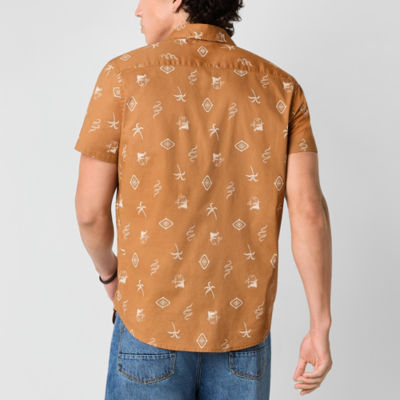 Arizona Mens Short Sleeve Button-Down Shirt