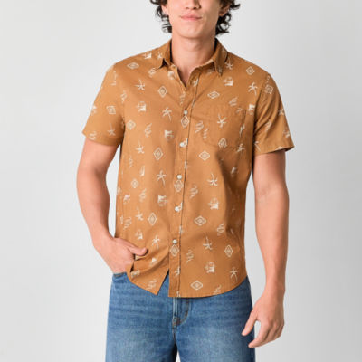 Arizona Mens Short Sleeve Button-Down Shirt