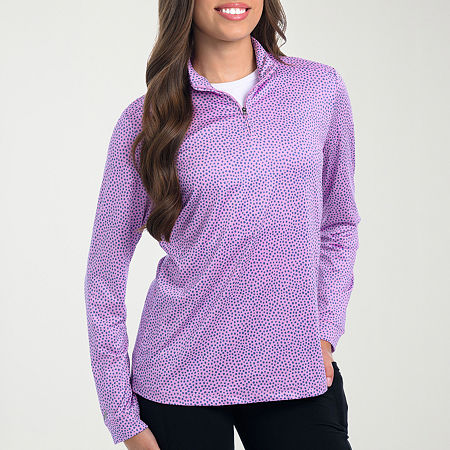 Antigua Dynamite Womens Long Sleeve Golf Mock Neck Top, X-large, Purple