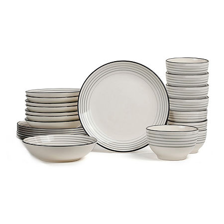 Earth & Clay Zeke 8-pc. Earthenware Dinnerware Set In Gray