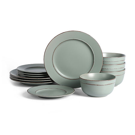 Earth & Clay Hazel 4-pc. Stoneware Dinnerware Set In Green