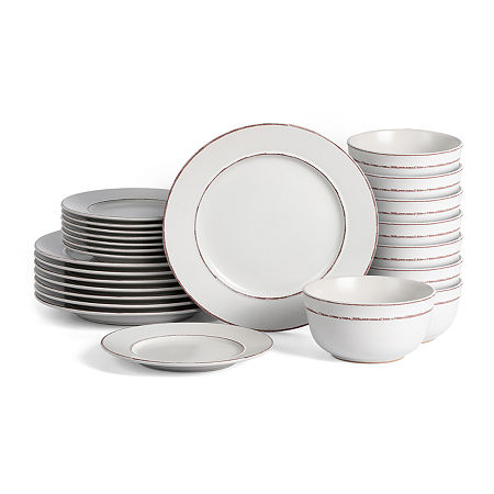 Earth & Clay Hazel 8-pc. Stoneware Dinnerware Set In Gray