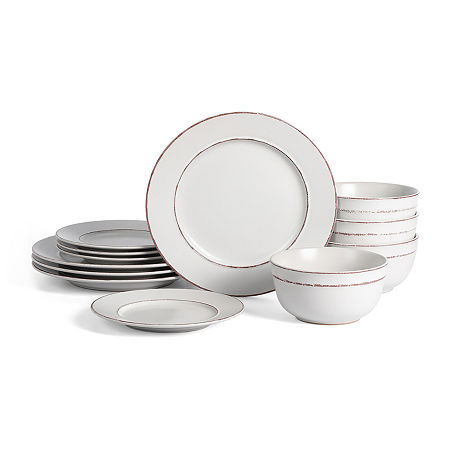 Earth & Clay Hazel 4-pc. Stoneware Dinnerware Set In Gray