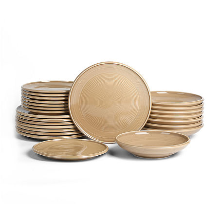 Earth & Clay Harmony 8-pc. Stoneware Dinnerware Set In Sand