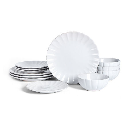 Earth & Clay Phoenix 4-pc. Stoneware Dinnerware Set In White