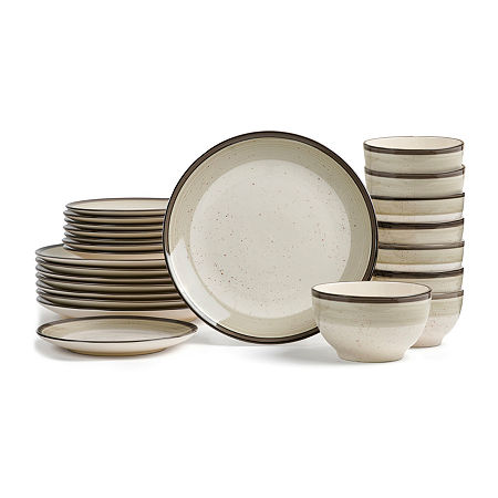 Earth & Clay Harlow 8-pc. Earthenware Dinnerware Set In Sand