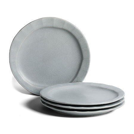 Stone Lain Oasis 4-pc. Stoneware Salad Plate In Gray