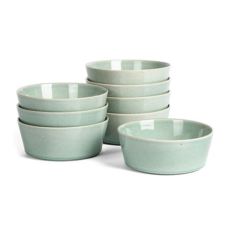 Stone Lain Claire 8-pc. Stoneware Cereal Bowl In Green