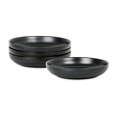 Stone Lain Elio 4-pc. Stoneware Pasta Bowl In Black