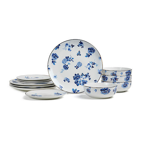 Stone Lain Viola 4-pc. Porcelain Dinnerware Set In Blue