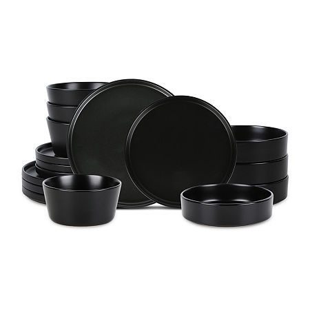 Stone Lain Celina 4-pc. Stoneware Dinnerware Set In Black