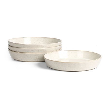 Stone Lain Claire 4-pc. Stoneware Pasta Bowl In White