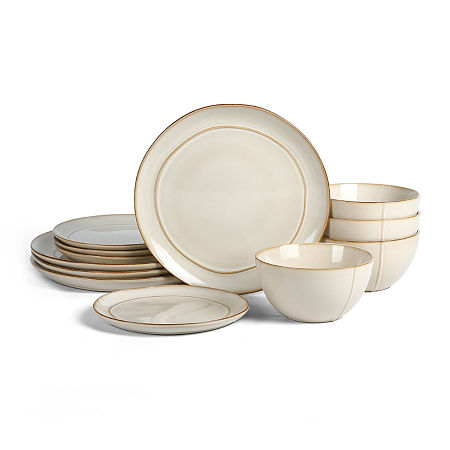 Stone Lain Infinity 4-pc. Stoneware Dinnerware Set In Sand
