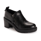 Journee Collection Women's Tessa Bootie - Ankle Boots With Stacked Heel, Almond Toe