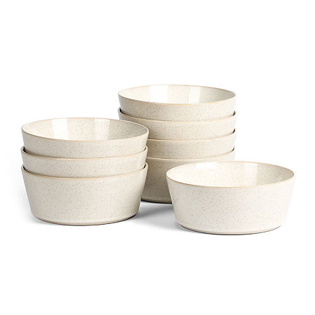 Stone Lain Claire 8-pc. Stoneware Cereal Bowl In White