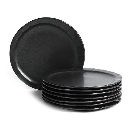 Stone Lain Oasis 8-pc. Stoneware Dinner Plate In Black