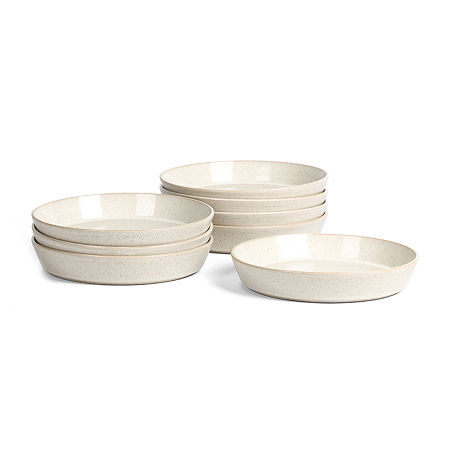 Stone Lain Claire 8-pc. Stoneware Pasta Bowl In White