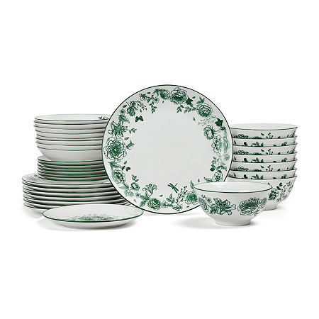 Stone Lain Esme 8-pc. Porcelain Dinnerware Set In Green