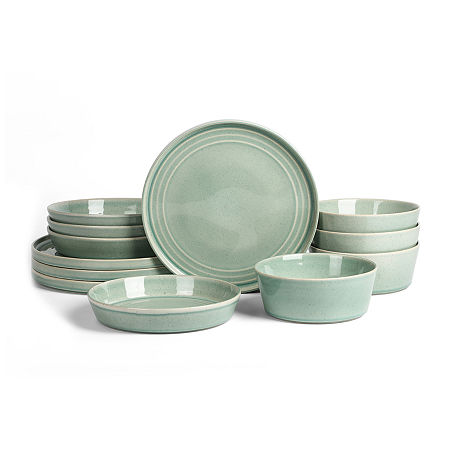 Stone Lain Claire 4-pc. Stoneware Dinnerware Set In Green