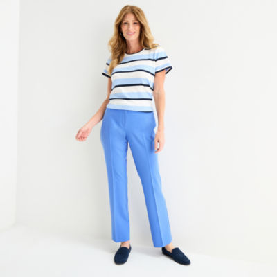 Liz Claiborne Audra Womens Curvy Fit Straight Leg Mid Rise Trouser