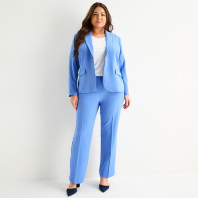 Liz Claiborne Womens Plus Regular Fit Suit Jacket, Color: Blue