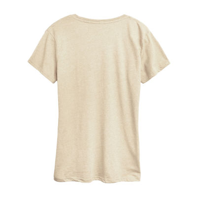 Peanuts Pumpkin Patch Womens Crew Neck Short Sleeve Regular Fit Peanuts Graphic T-Shirt