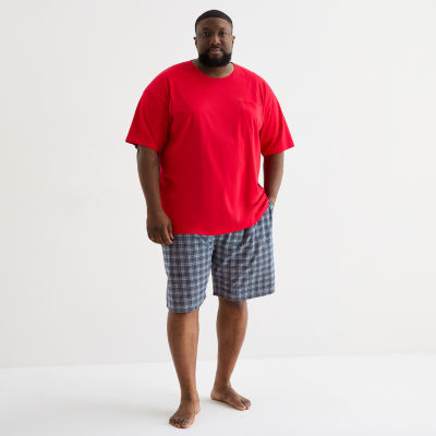 St. John's Bay Mens Crew Neck Short Sleeve Big and Tall Pajama Top