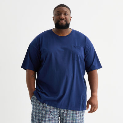 St. John's Bay Mens Crew Neck Short Sleeve Big and Tall Pajama Top