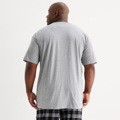 St. John's Bay Mens Crew Neck Short Sleeve Big and Tall Pajama Top
