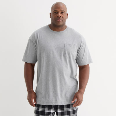St. John's Bay Mens Crew Neck Short Sleeve Big and Tall Pajama Top