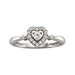 ¼ CT. T.W. Diamond Sterling Silver Heart Promise Ring