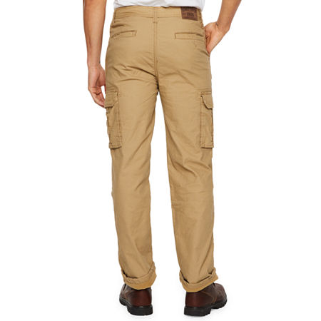 Smiths Workwear Fleece Lined Mens Relaxed Fit Cargo Pant, 42 32, Beige