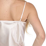 White Mark Satin Womens Sleeveless Round Neck 2-pc. Shorts Pajama Set