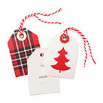 Gartner Studios 16 Count Plaid Tree Gift Tags with String
