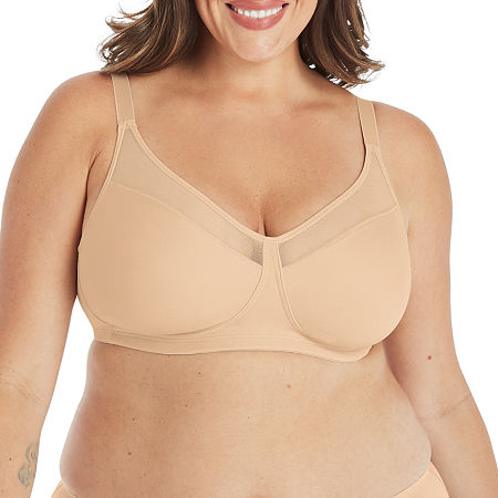 Playtex 18 Hour Smoothing Full Coverage Wireless Minimizer Bra Us4697, D, Beige