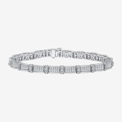 (I / I1) 10K White Gold 7.25 Inch Link Bracelet