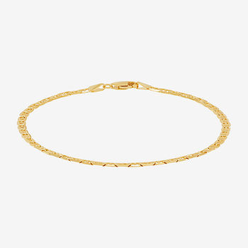 14K Gold 7 Inch Solid Figaro Chain Bracelet