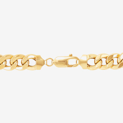 Made in Italy 14K Gold 8 1/2 Inch Hollow Curb Id Bracelet