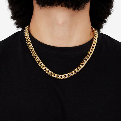 Mens 14K Gold 22 Inch Curb Chain Necklace