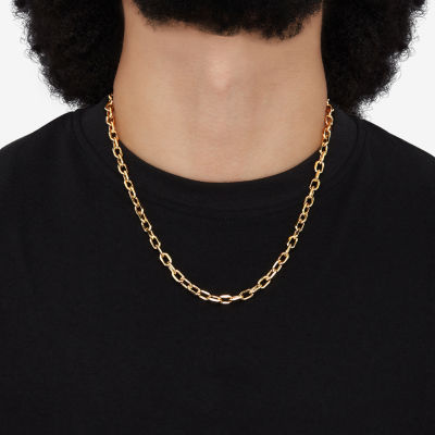 14K Gold 22 Inch Hollow Rolo Chain Necklace