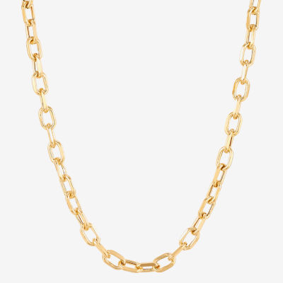 14K Gold 22 Inch Hollow Rolo Chain Necklace