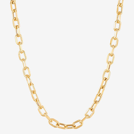 14K Gold 22 Inch Hollow Rolo Chain Necklace, One Size