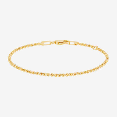 14K Gold Inch Hollow Rope Chain Bracelet