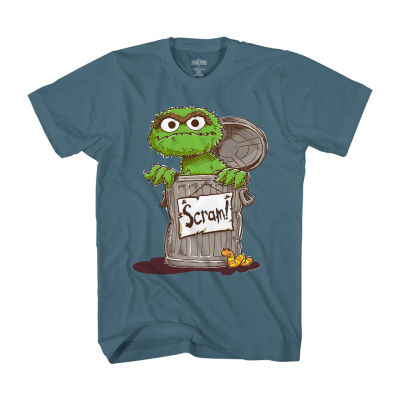 Big Mens Crew Neck Short Sleeve Regular Fit Sesame Street Graphic T-Shirt