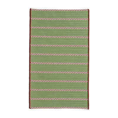 Colonial Mills Naughty Elf Christmas Stripe Braided Reversible Indoor Outdoor Accent Rug