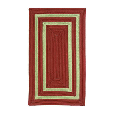 Colonial Mills Holiday Double Border Braided Reversible Indoor Outdoor Accent Rug