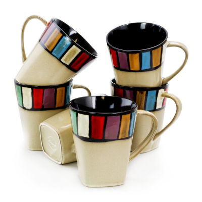 Elama 14oz Mug 6-pc. Stoneware Dinnerware Set