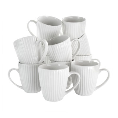 Elama White 12-pc. Porcelain Dinnerware Set