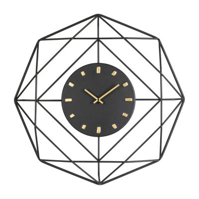 Glitzhome Modern Metal Black & Golden Wall Clock