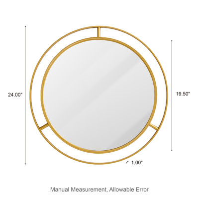 Glitzhome Deluxe Wall Mount Round Wall Mirror